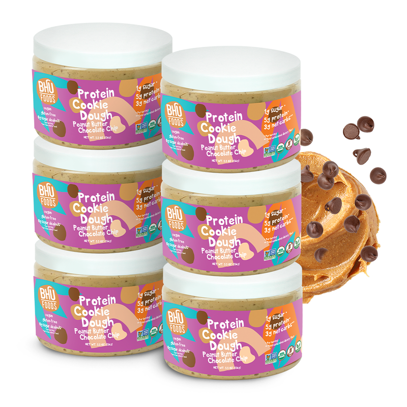 Protein Cookie Dough in a Jar - Peanut Butter Chocolate Chip (6 jars - 5.5oz each)