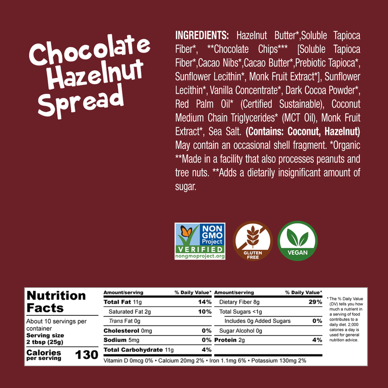 Chocolate Hazelnut Spread  (1 jar - 9 oz)