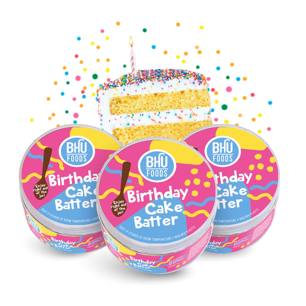 Three jars of Birthday Cake Batter (5.5oz each).